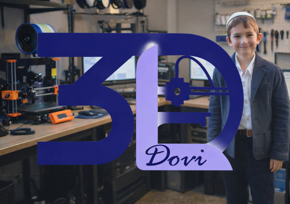 Dovi Langsam of Dovi's 3D Prints with his 3D printer
